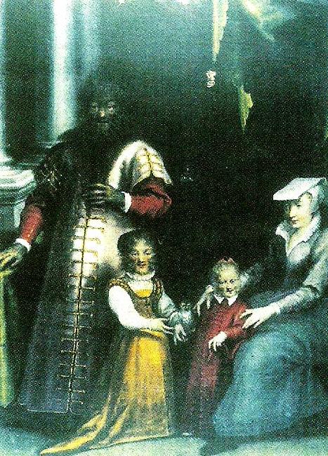 unknow artist familjen gonsalvus malad av drik de quade van ravestyn i rudolf oil painting picture